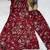 Maroon floral printed a-line kurta pant set for women