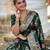 Green elegant art silk woven saree with rich zari border