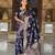 Navy blue elegant art silk woven saree with rich zari border