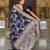 Navy blue elegant art silk woven saree with rich zari border