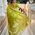 Green elegant art silk woven saree with rich zari border