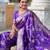 Purple elegant art silk woven saree with rich zari border