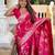 Pink elegant art silk woven saree with rich zari border