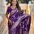Wine elegant art silk woven saree with rich zari border