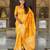 Yellow elegant art silk woven saree with rich zari border