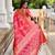 Pink elegant art silk woven saree with rich zari border