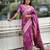 Onion pink elegant art silk woven saree with rich zari border