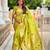 Green elegant art silk woven saree with rich zari border
