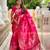 Pink elegant art silk woven saree with rich zari border