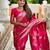 Pink elegant art silk woven saree with rich zari border