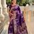 Wine elegant art silk woven saree with rich zari border