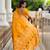 Yellow elegant art silk woven saree with rich zari border