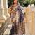 Grey elegant art silk woven saree with rich zari border