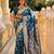 Turquoise elegant art silk woven saree with rich zari border