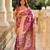 Onion pink elegant art silk woven saree with rich zari border
