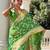 Green elegant art silk woven saree with rich zari border