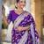 Purple elegant art silk woven saree with rich zari border