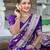 Purple elegant art silk woven saree with rich zari border