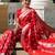 Red elegant art silk woven saree with rich zari border