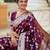 Wine elegant art silk woven saree with rich zari border
