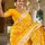 Yellow elegant art silk woven saree with rich zari border