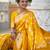 Yellow elegant art silk woven saree with rich zari border