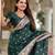 Green elegant art silk woven saree with rich zari border