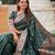 Green elegant art silk woven saree with rich zari border