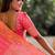 Pink elegant art silk woven saree with rich zari border