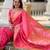 Pink elegant art silk woven saree with rich zari border