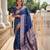 Turquoise elegant art silk woven saree with rich zari border