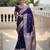 Navy blue elegant art silk woven saree with rich zari border