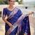 Navy blue elegant art silk woven saree with rich zari border