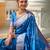 Sky blue elegant art silk woven saree with rich zari border