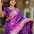 Violet elegant art silk woven saree with rich zari border
