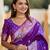 Violet elegant art silk woven saree with rich zari border