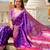 Violet elegant art silk woven saree with rich zari border
