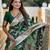 Green elegant art silk woven saree with rich zari border