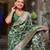 Green elegant art silk woven saree with rich zari border