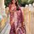 Onion pink elegant art silk woven saree with rich zari border