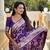 Purple elegant art silk woven saree with rich zari border