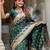 Green elegant art silk woven saree with rich zari border