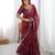 Maroon thread sequence organza silk party wear saree