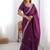 Wine thread sequence organza silk party wear saree