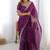 Wine thread sequence organza silk party wear saree