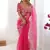 Pink thread sequence organza silk party wear saree