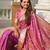Onion pink elegant art silk woven saree with rich zari border