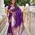 Purple elegant art silk woven saree with rich zari border
