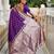 Purple elegant art silk woven saree with rich zari border