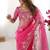 Pink thread sequence organza silk party wear saree